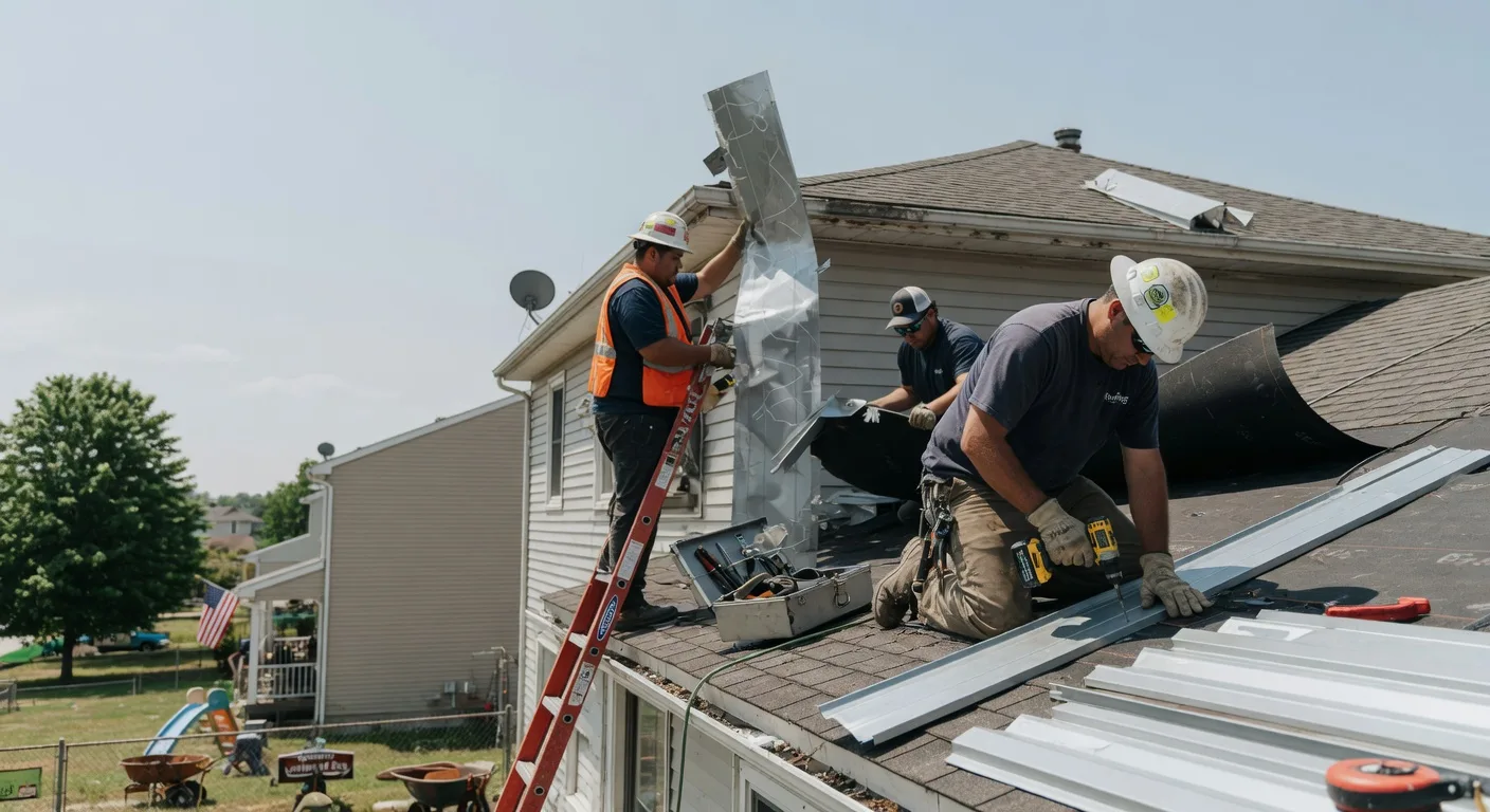 Storm Damage Metal Roof Repair in South Wilmington, IL